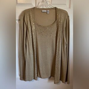 Gold Sequin Cardigan Kim Rogers Twofer